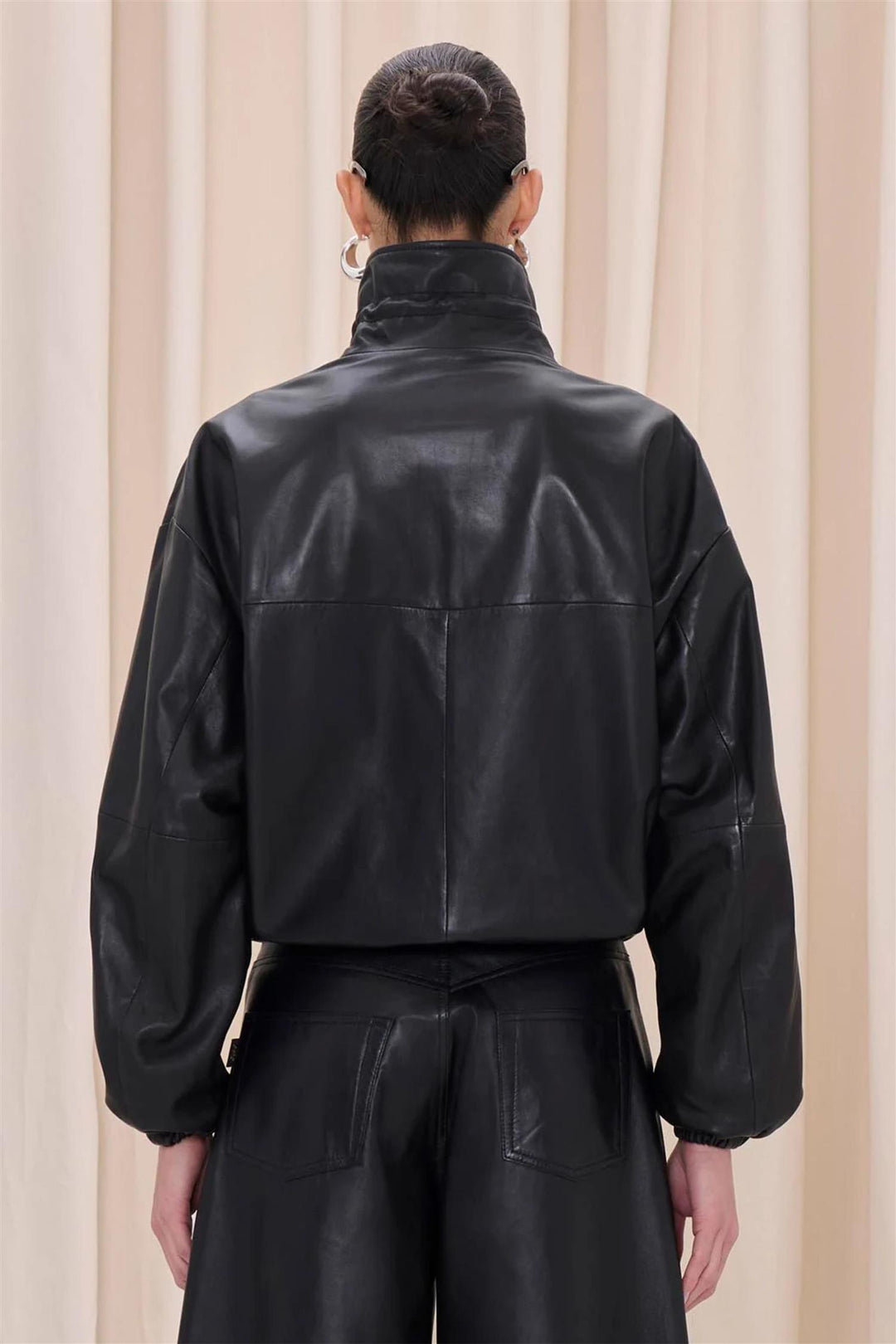 Jordan Nappa Leather Bomber Jacket Black