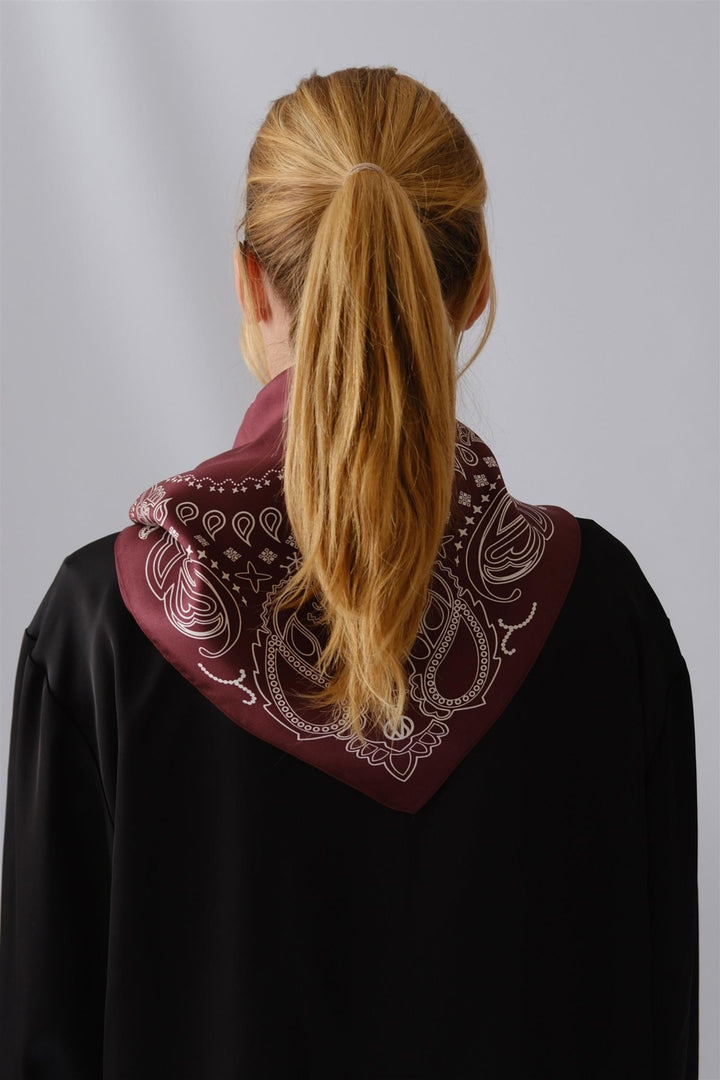 Paisley Scarf 65 cm. Wine Red