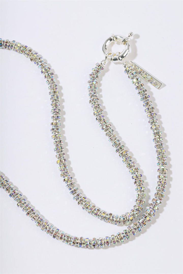 Skinny Diamond Necklace 45 cm. Silver