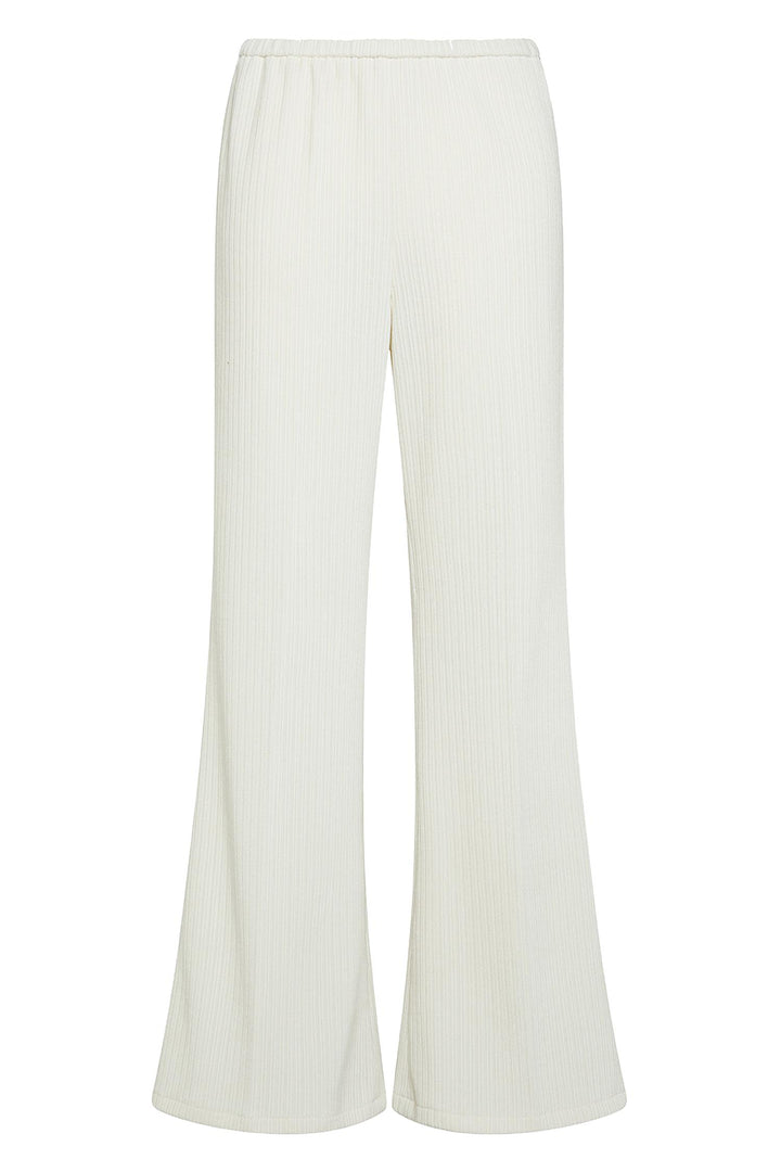 Knitted Corduroy Flared Pants Ivory