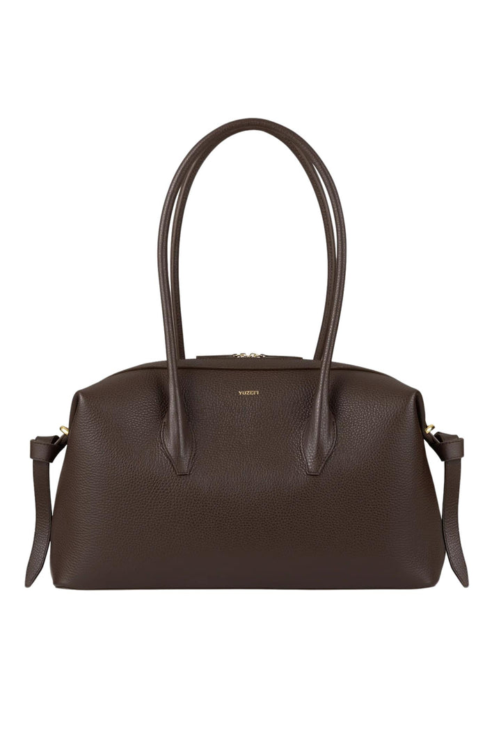 Brioche Duffle Pebble Grain Leather Espresso