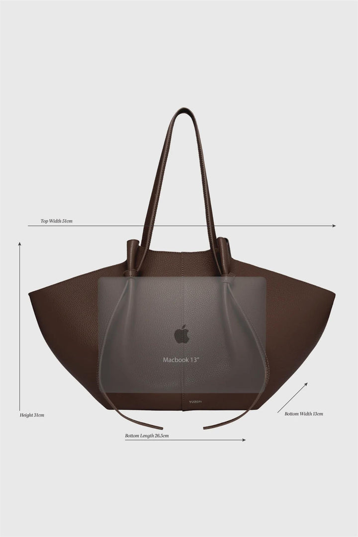 Large Mochi Pebble Grain Leather Maple