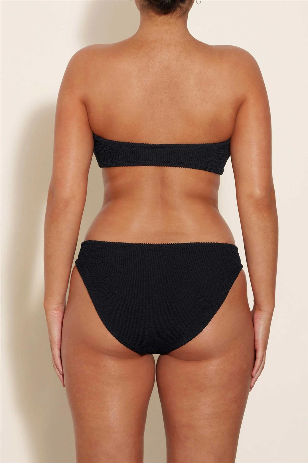 Coverage Jean Crinkle Bikini Black
