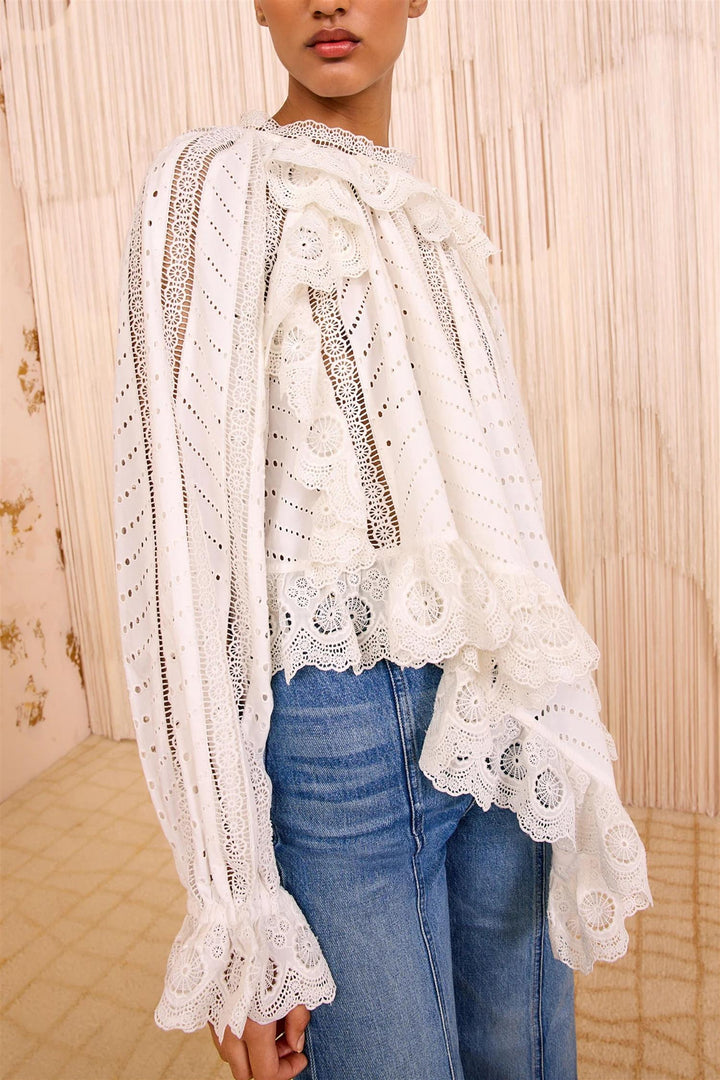 Marcella Asymmetrical Blouse Pristine