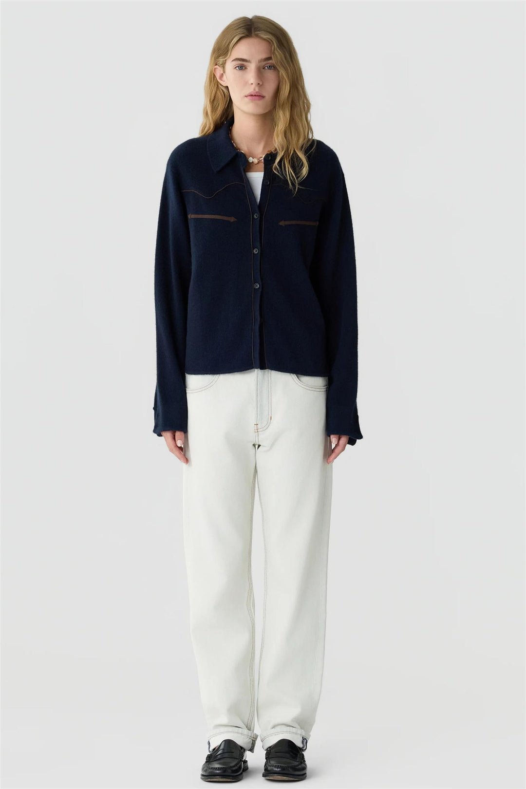 Cropped  Western Shirt Midnight