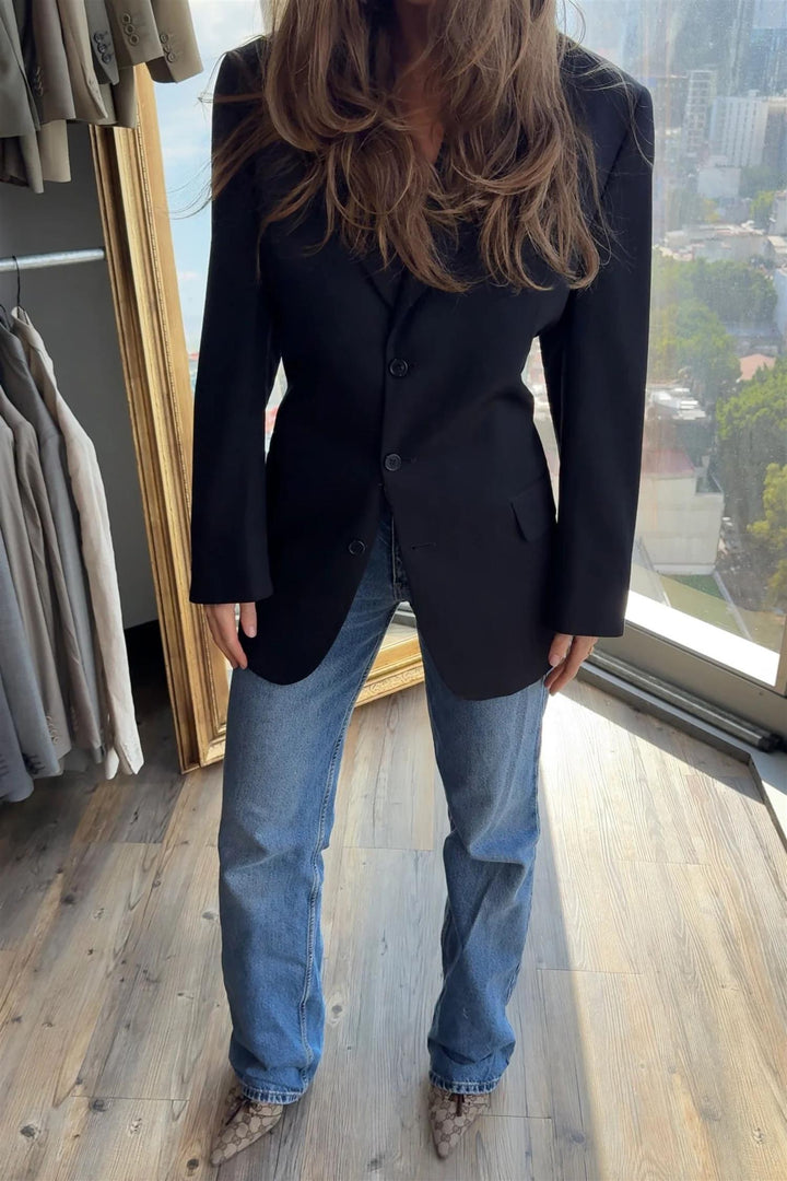 Adjustable Open-Back Blazer Navy Size 36