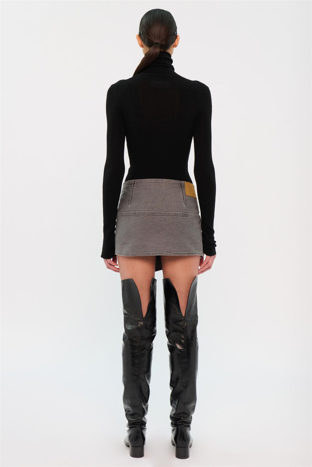 May Stapled Mini Skirt Black
