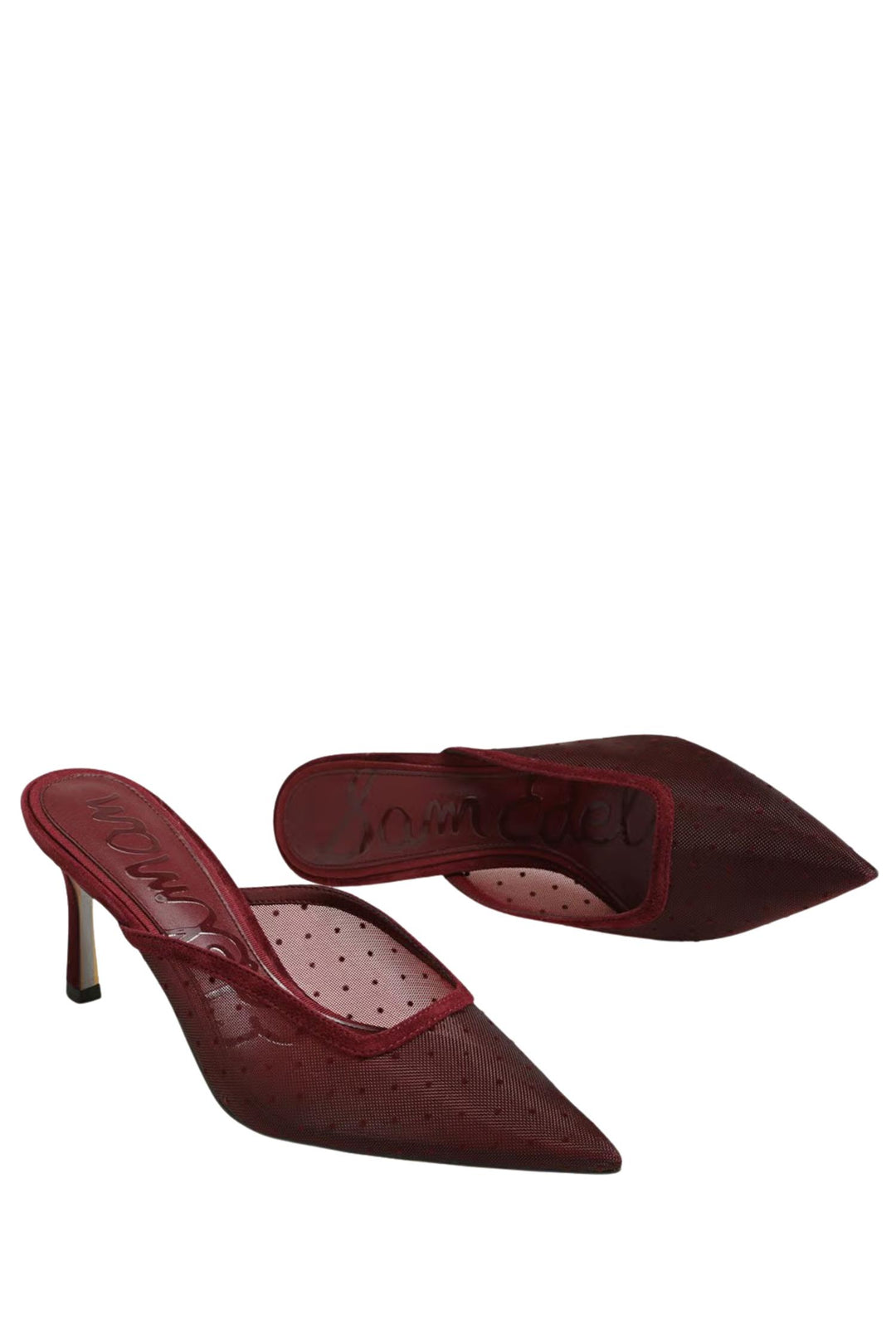 Margeaux Mini Polkadot Mesh French Merlot