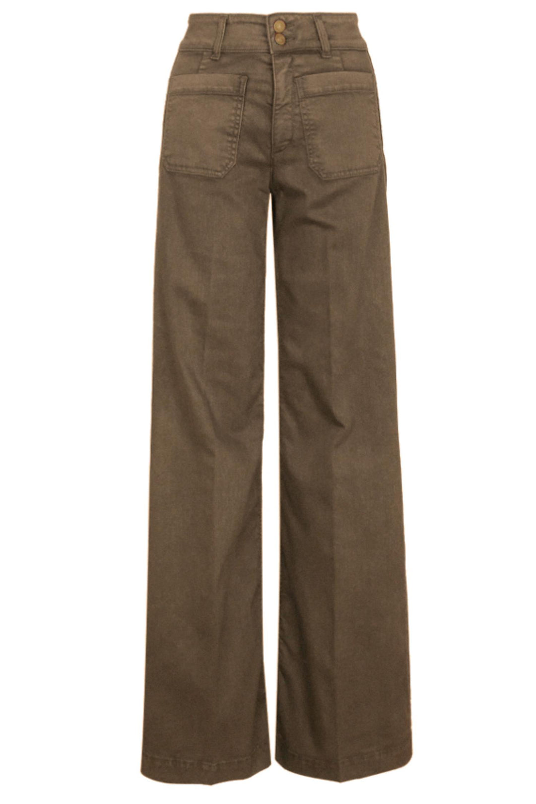 Jane Wide-Leg Bull Stretch Jeans Khaki