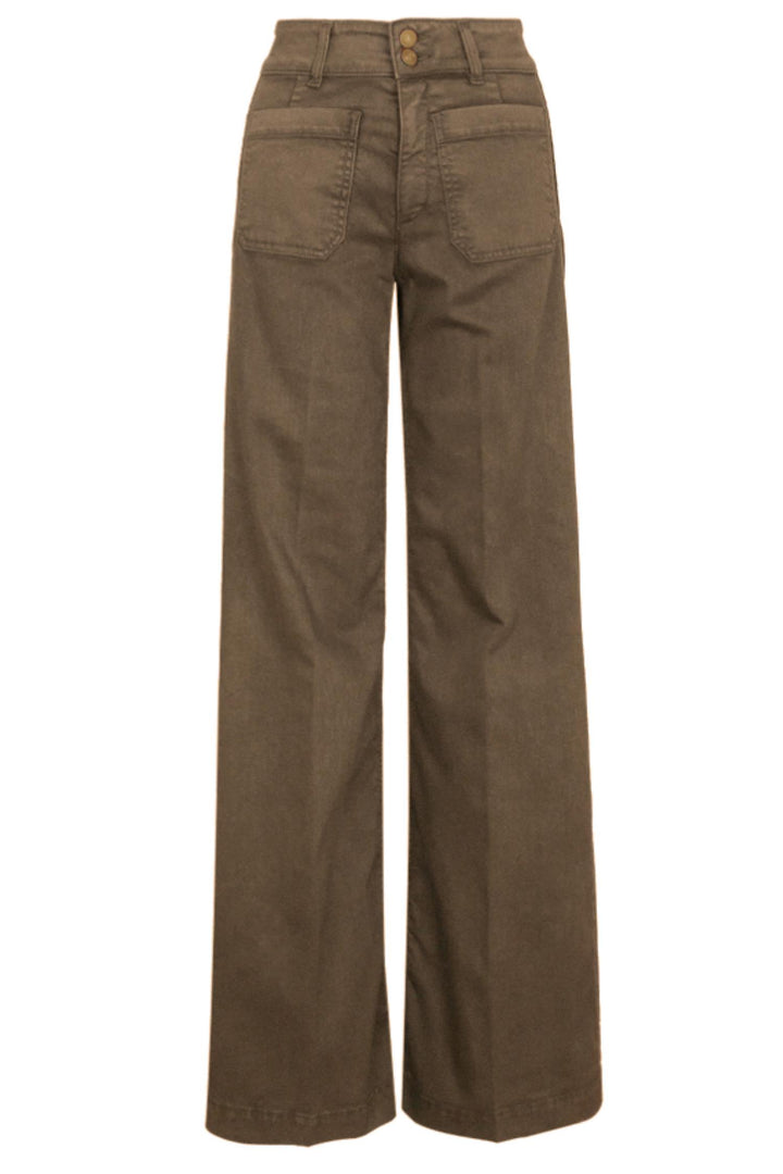 Jane Wide-Leg Bull Stretch Jeans Khaki