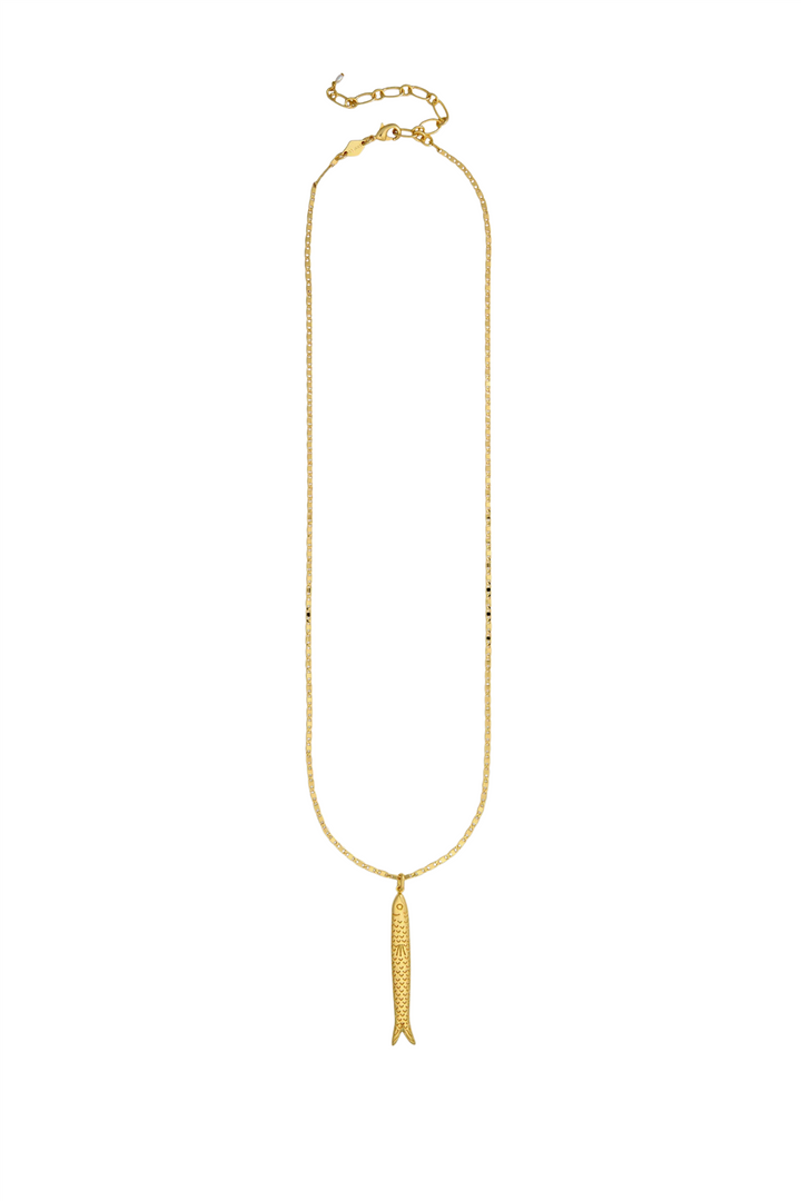 Hippie Fish Necklace Gold