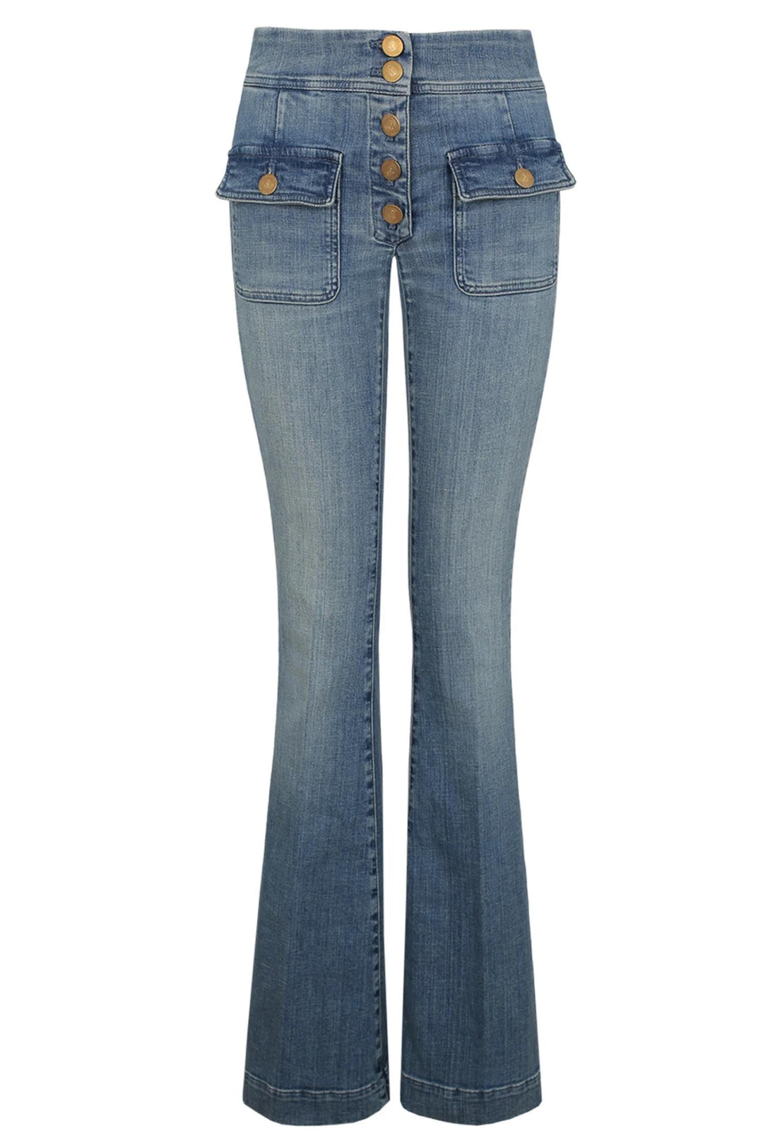 Anais Pocket Flared Light Blue Denim