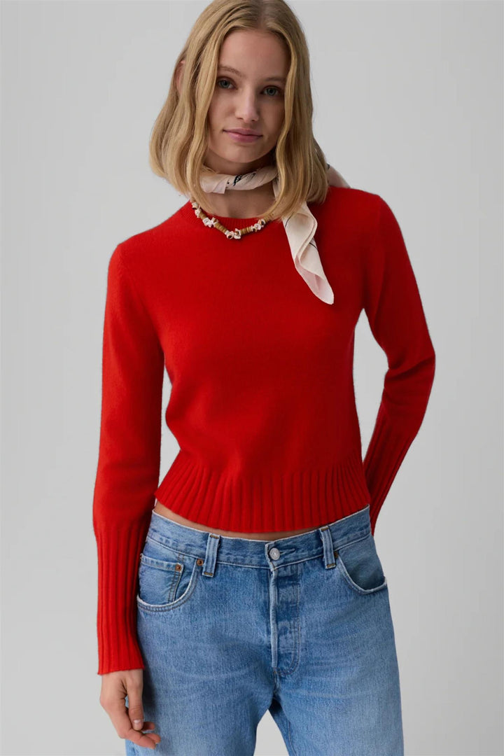 Shrunken Cashmere Crew Chili