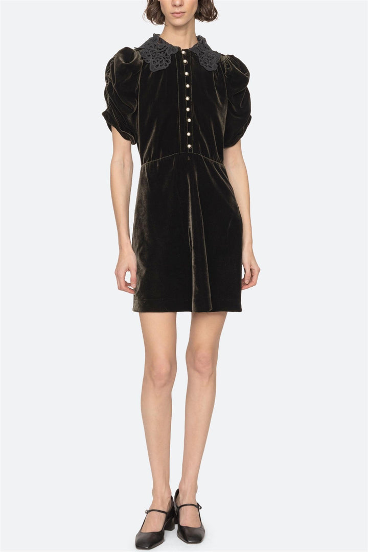 Norabelle Short Sleeve Mini Dress Olive