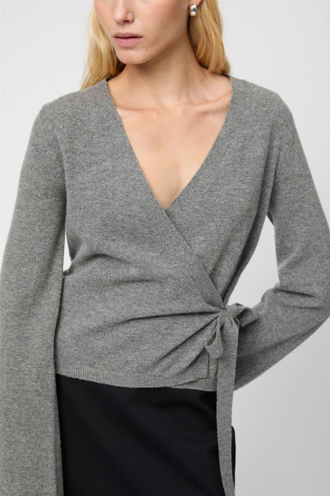Ballet Wrap Cardigan Mid Grey