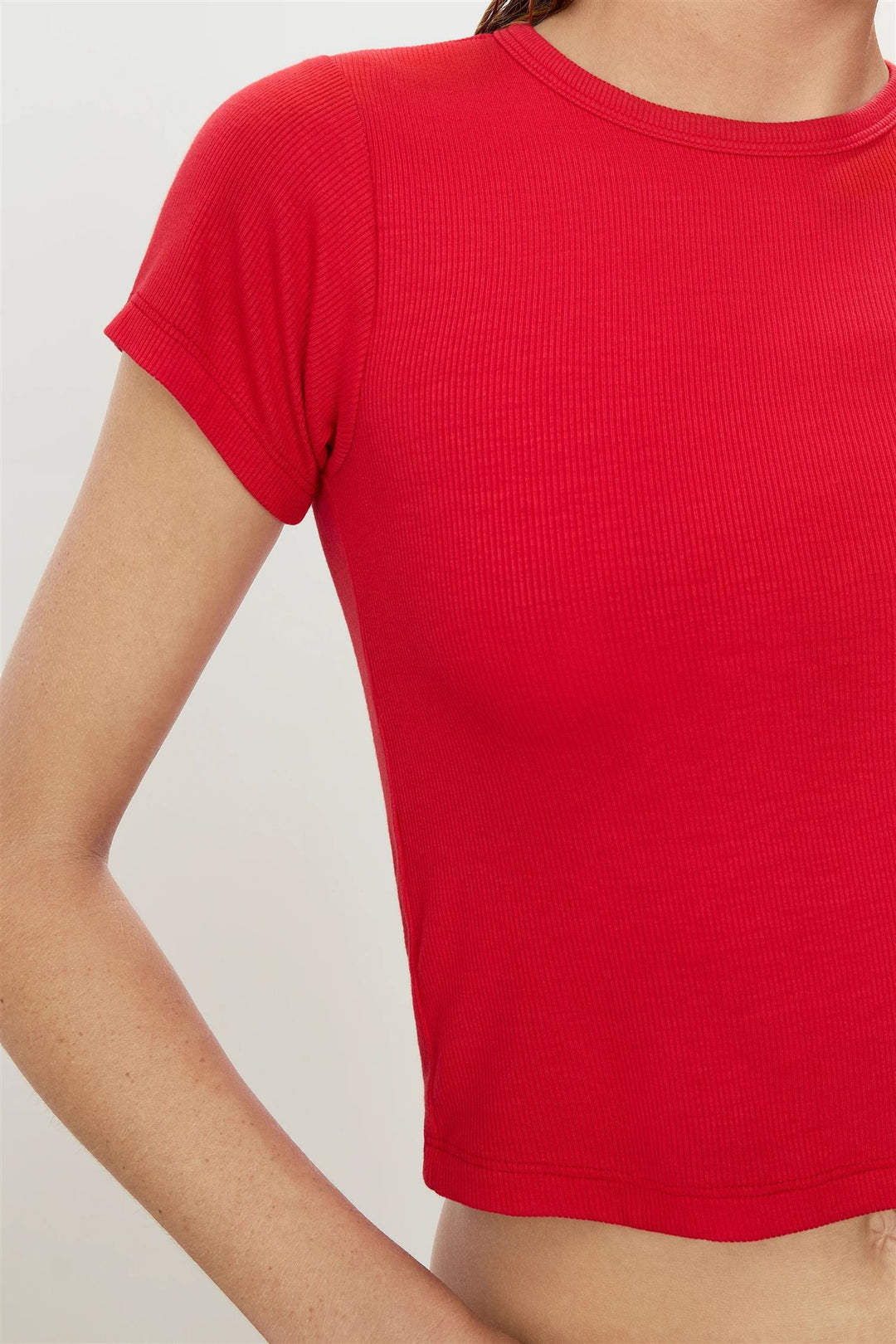 Butter Rib Short Sleeve Baby Tee Rouge