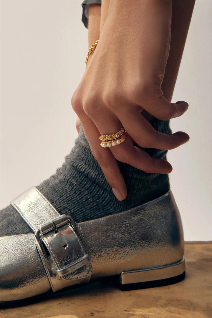 Pearl Baya Stacking Ring Set Gold