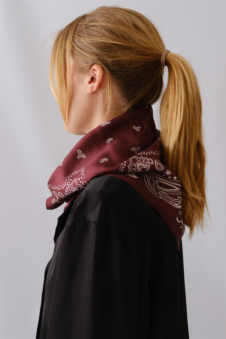 Paisley Scarf 65 cm. Wine Red
