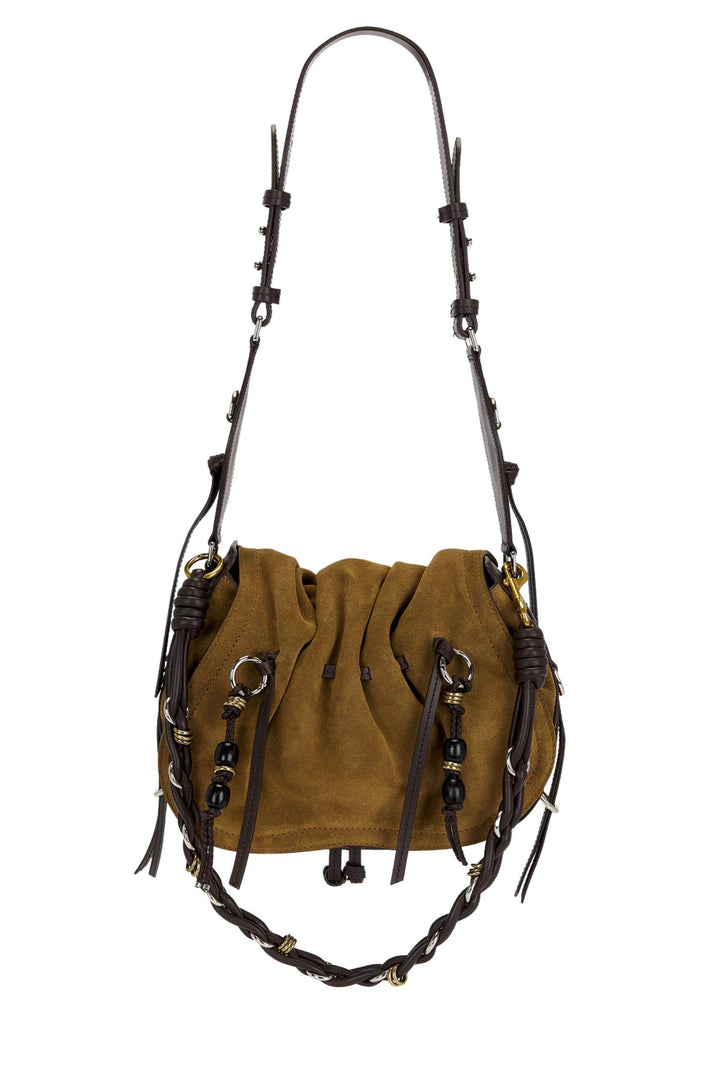 Bolton Suede Leather Shoulder Bag Taupe