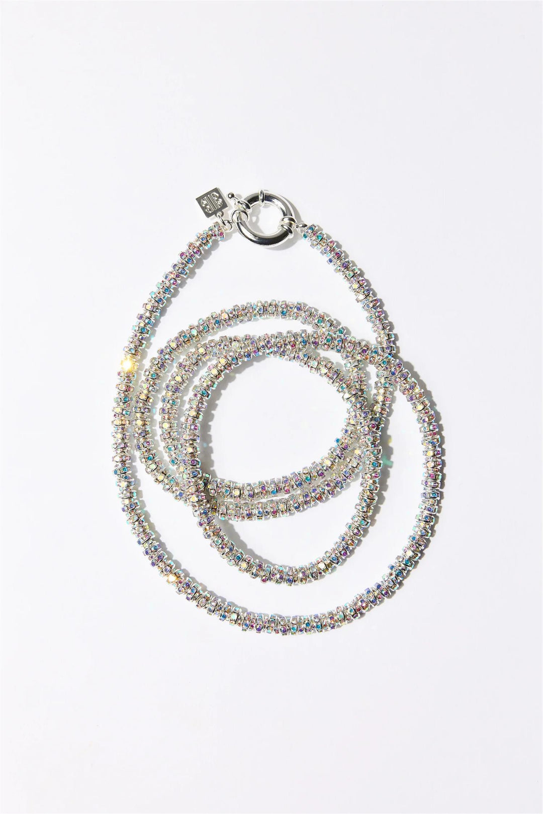 Skinny Diamond Necklace 95 cm. Silver