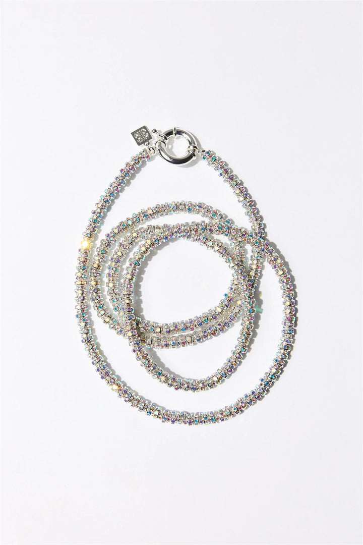 Skinny Diamond Necklace 95 cm. Silver