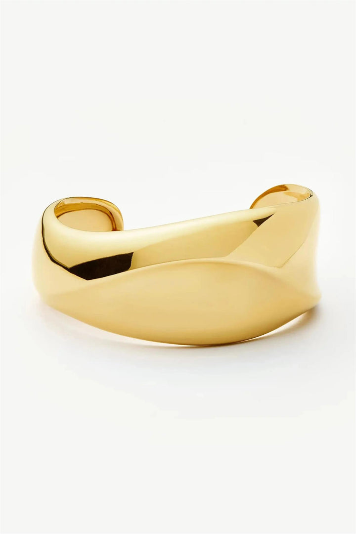 Sculptural Ridge Molten Cuff Bracelet