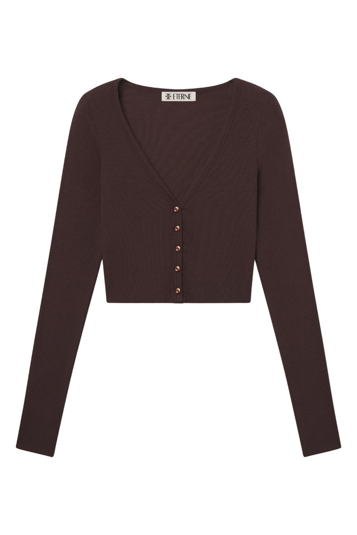 Cropped Cardigan Espresso