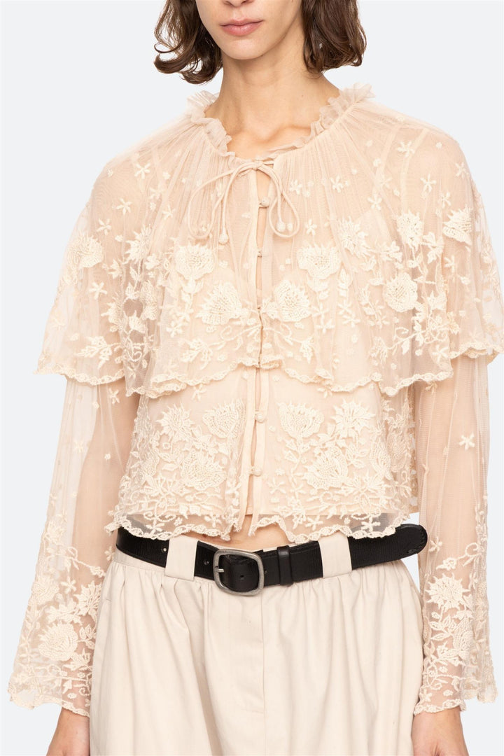 Bronte Embroidered Longsleeve Top Blush