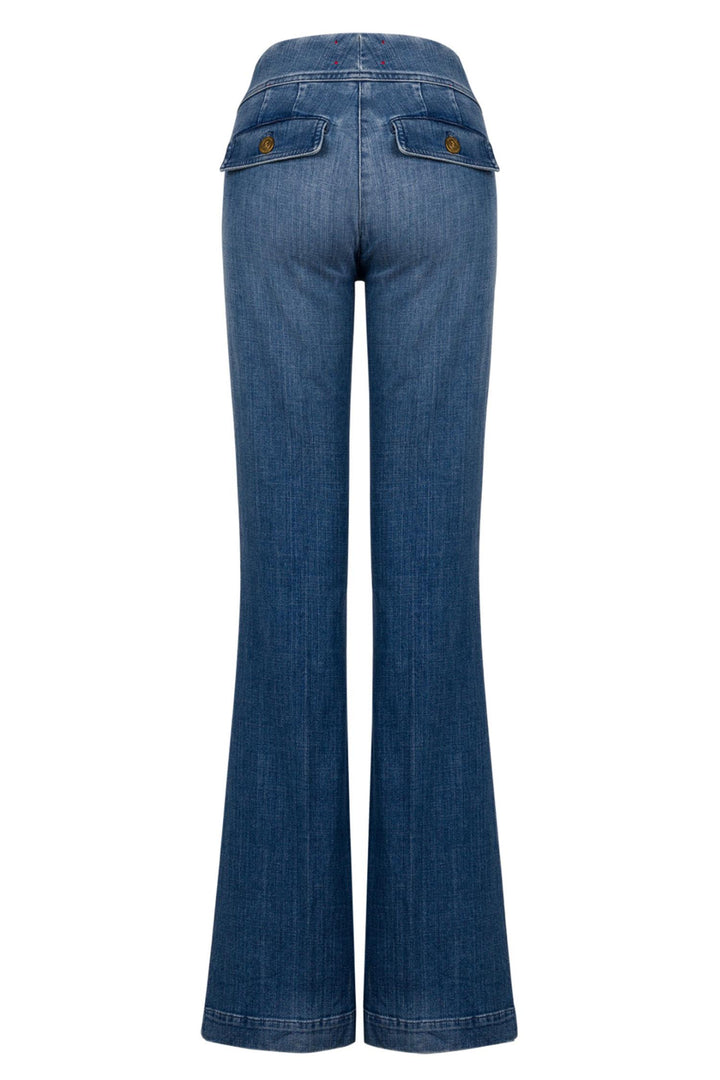 Anais Pocket Flared Classic Blue Denim