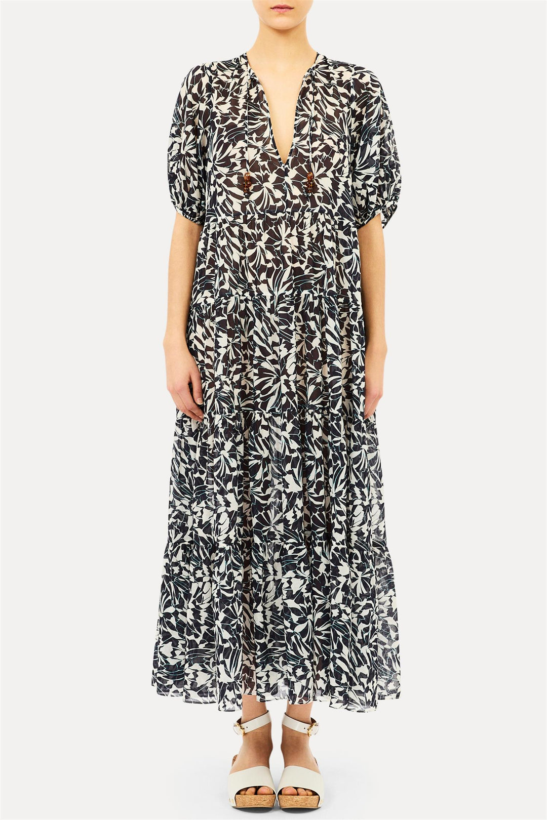 Neera Short Sleeve Coverup Dress Mercury