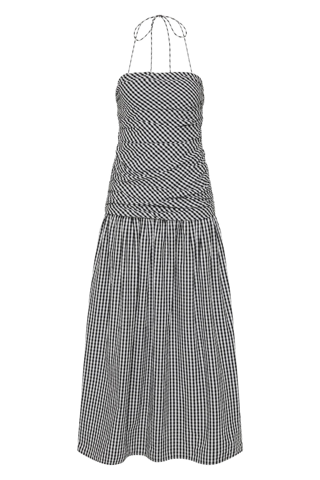Vento Midi Dress Blck Textured Gingham
