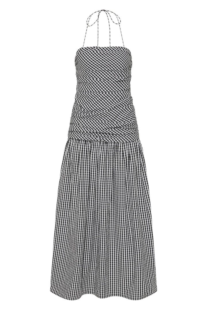 Vento Midi Dress Blck Textured Gingham