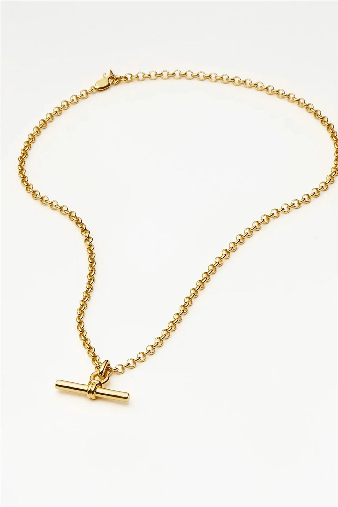 Chunky T-Bar Chain Necklace Gold