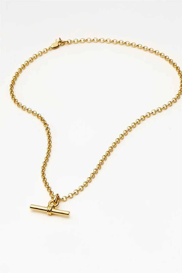 Chunky T-Bar Chain Necklace Gold