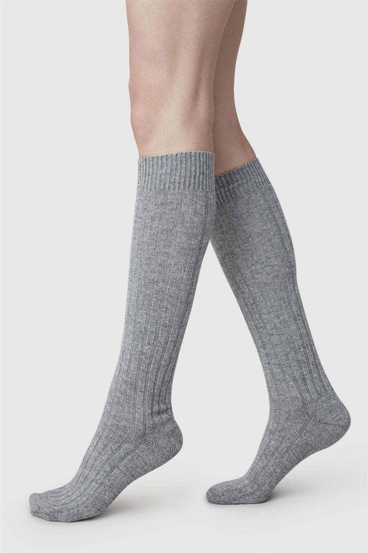 Bodil Chunky Knee-Highs Grey