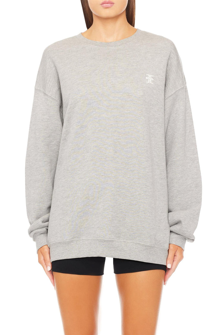 Oversized Crewneck Sweatshirt Heather Grey