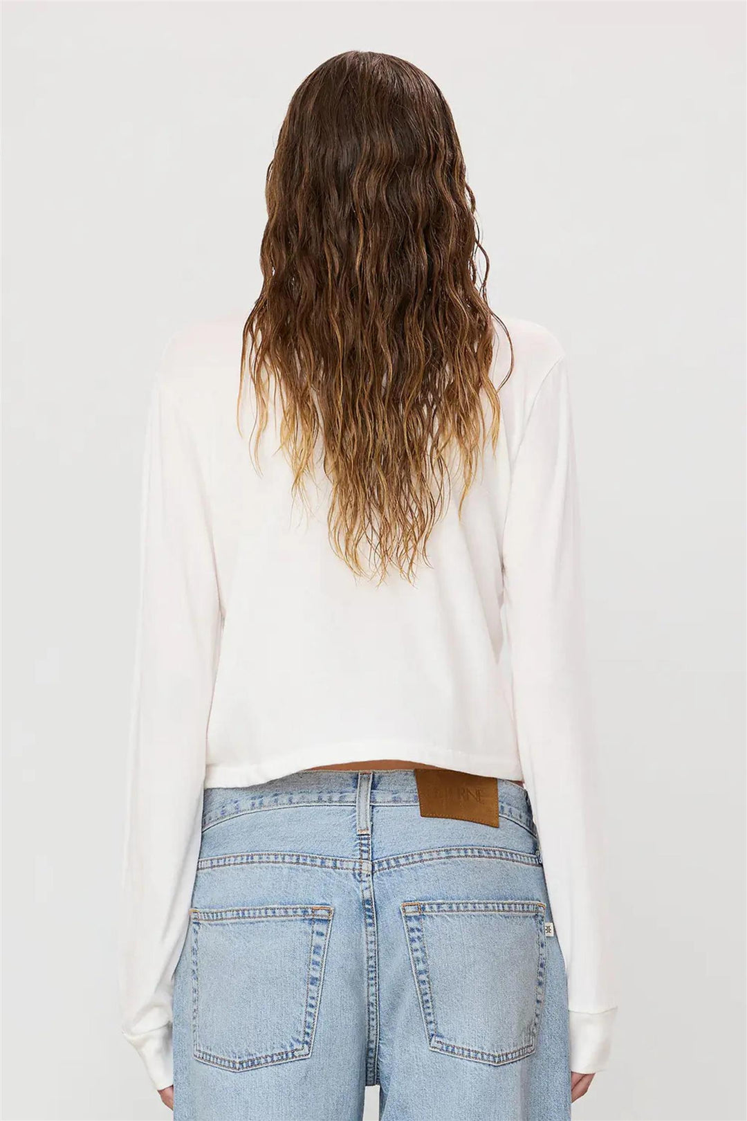 Long Sleeve Boxy Tee Ivory