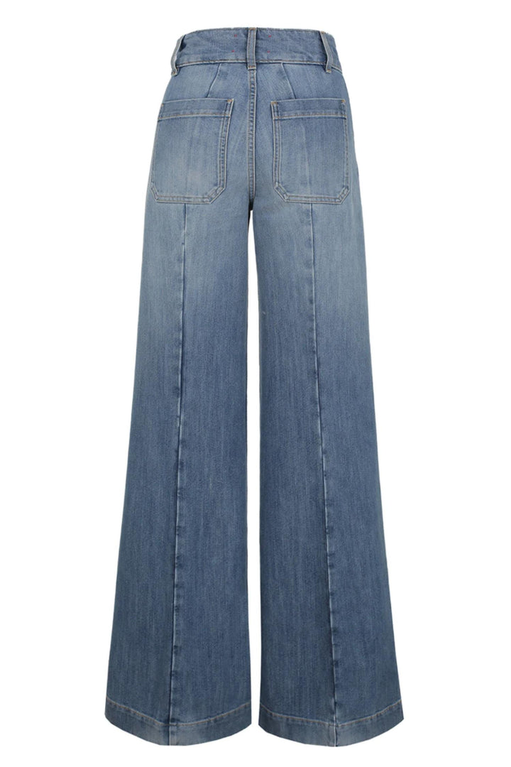 Jane Wide-Leg Jeans Mid Blue Denim