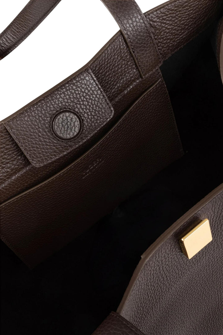 Gyoza Tote Pebble Grain Leather Espresso