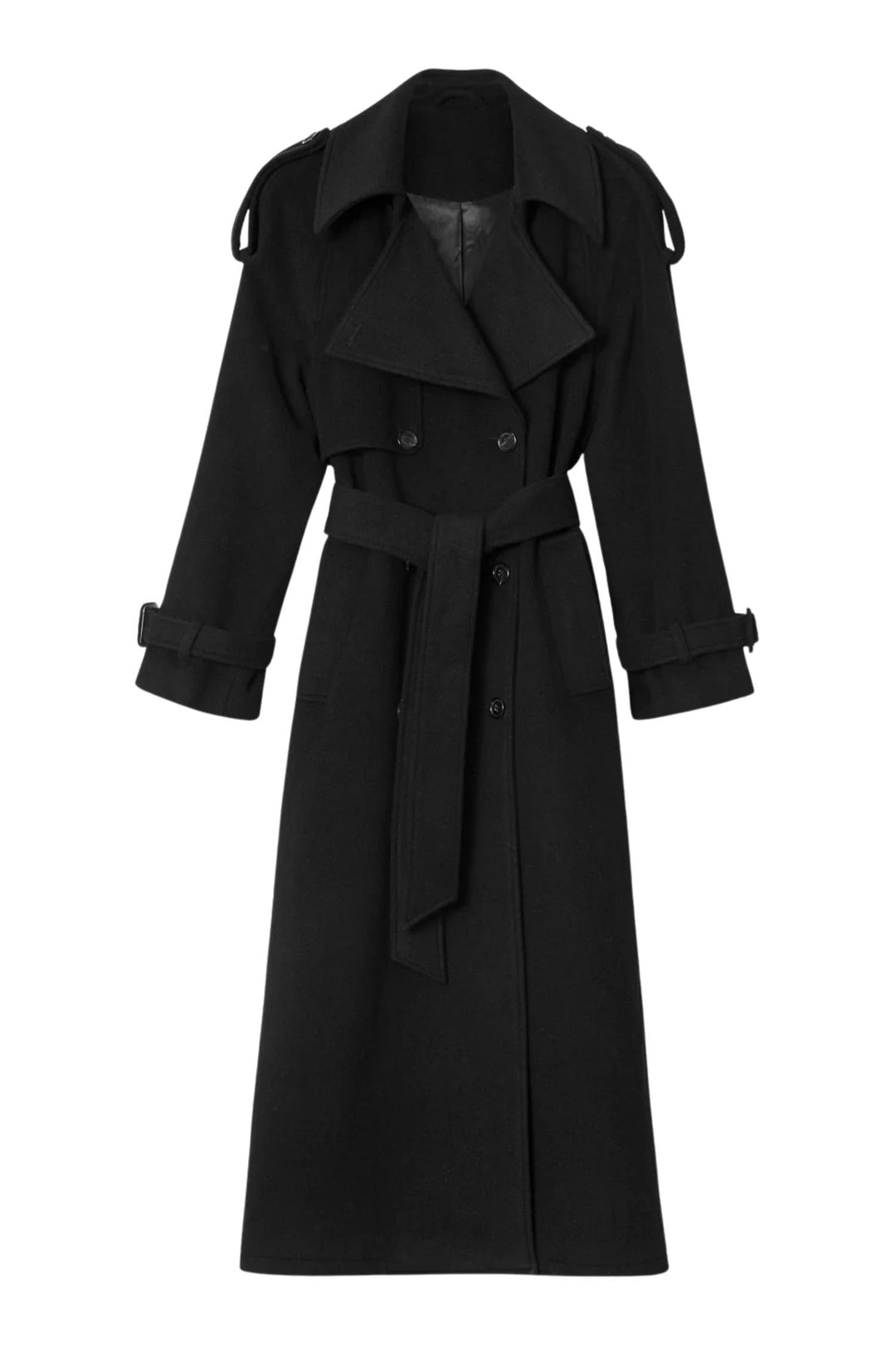 Wool Trench Coat Black