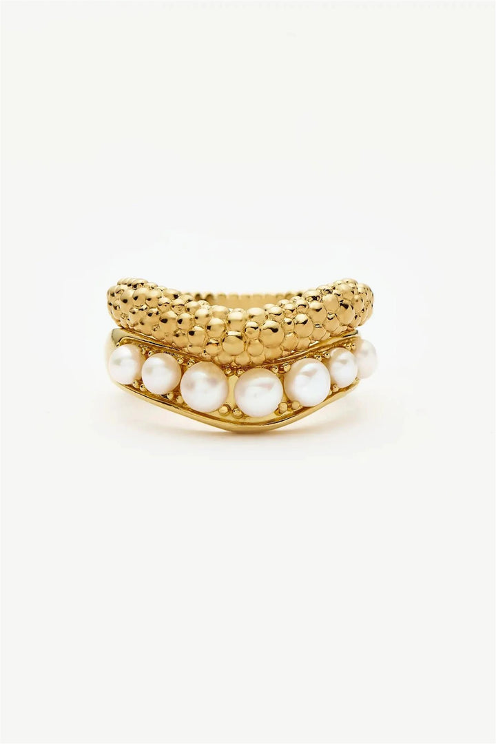 Pearl Baya Stacking Ring Set Gold
