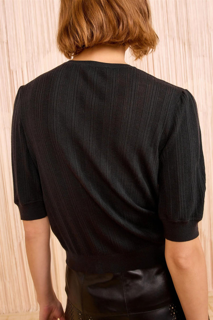 Salima Short Sleeve Knit Black