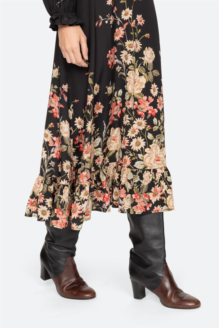 Jolie Print Longsleeve Midi Dress