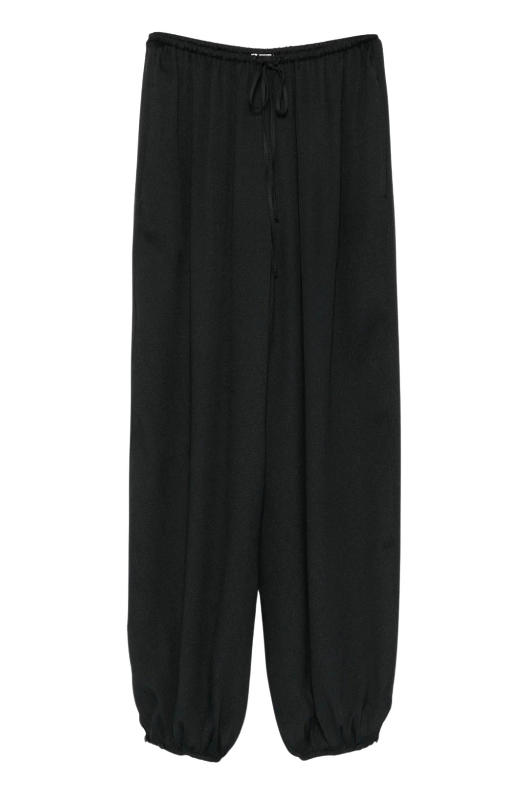 Mixed Silk Marocaine Sarouel Pants Nero