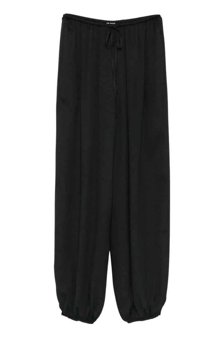 Mixed Silk Marocaine Sarouel Pants Nero