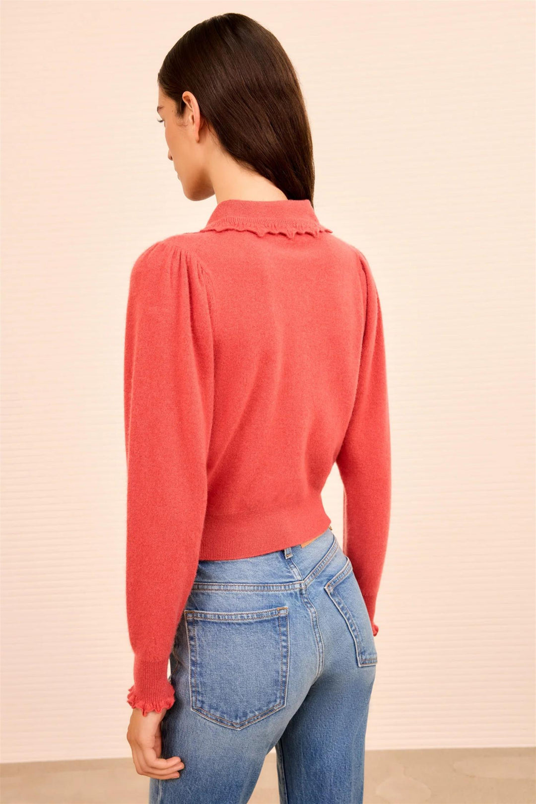 Kalila Collared Cardigan Coral