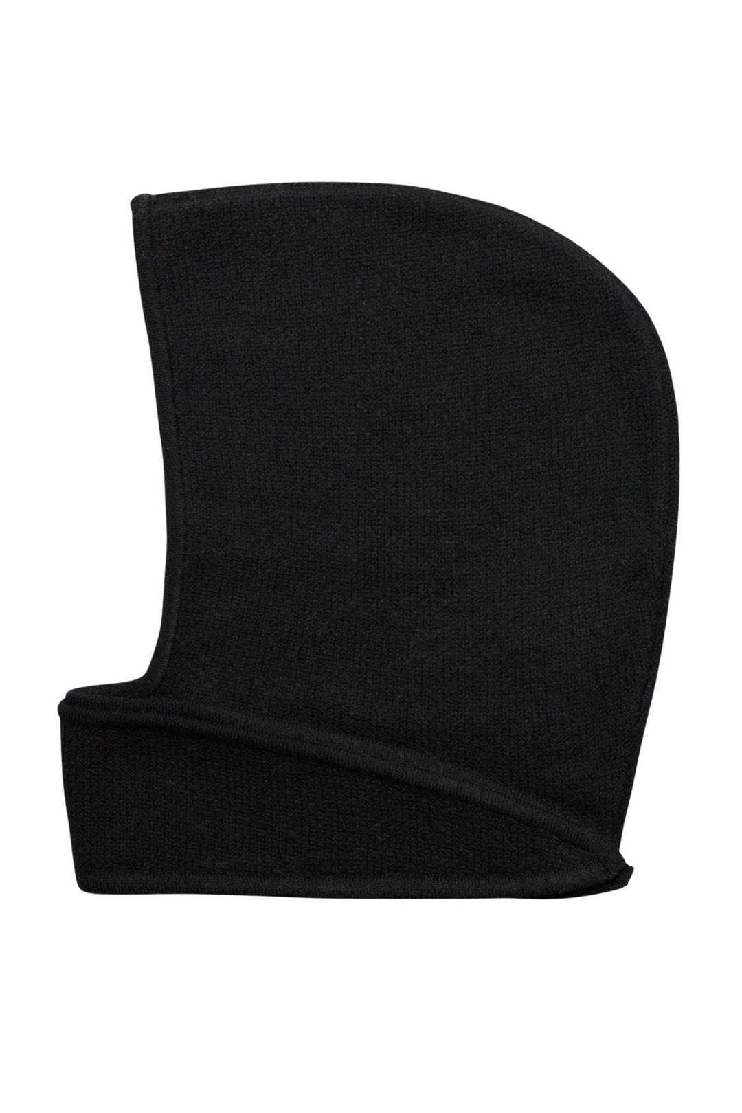 Tie Up Knitted Hood Jet Black