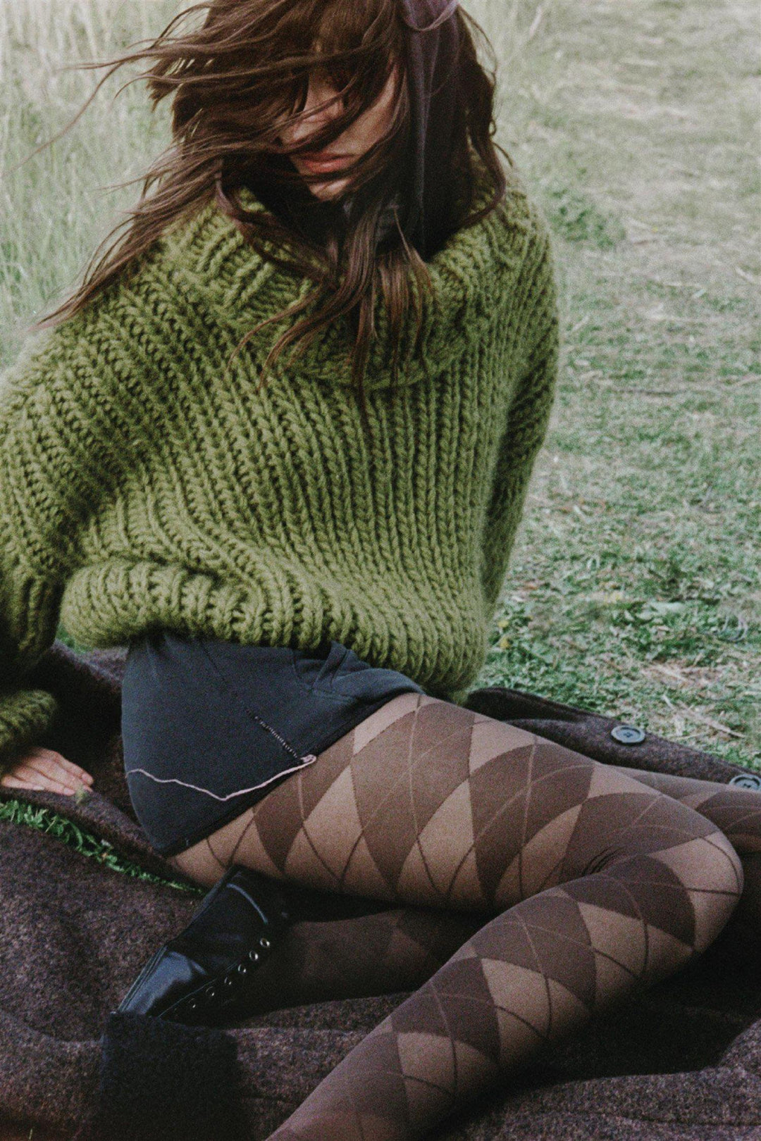Rebecka Argyle Tights Dark Brown