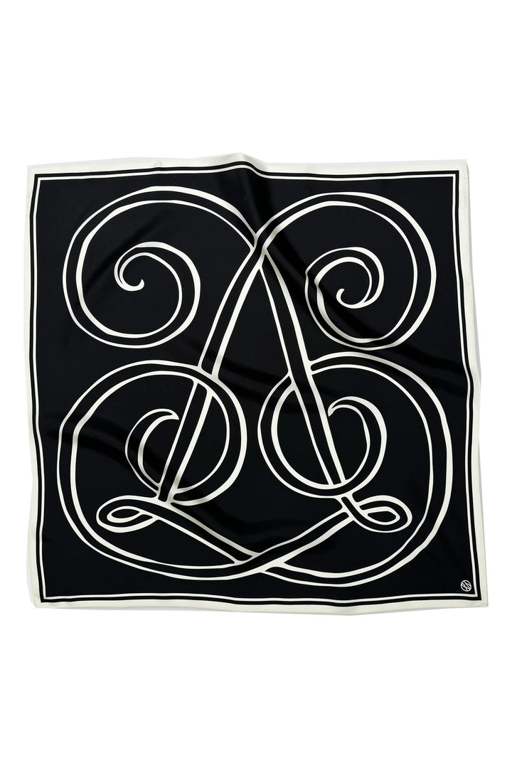 Monogram Scarf Large Black 80 cm.