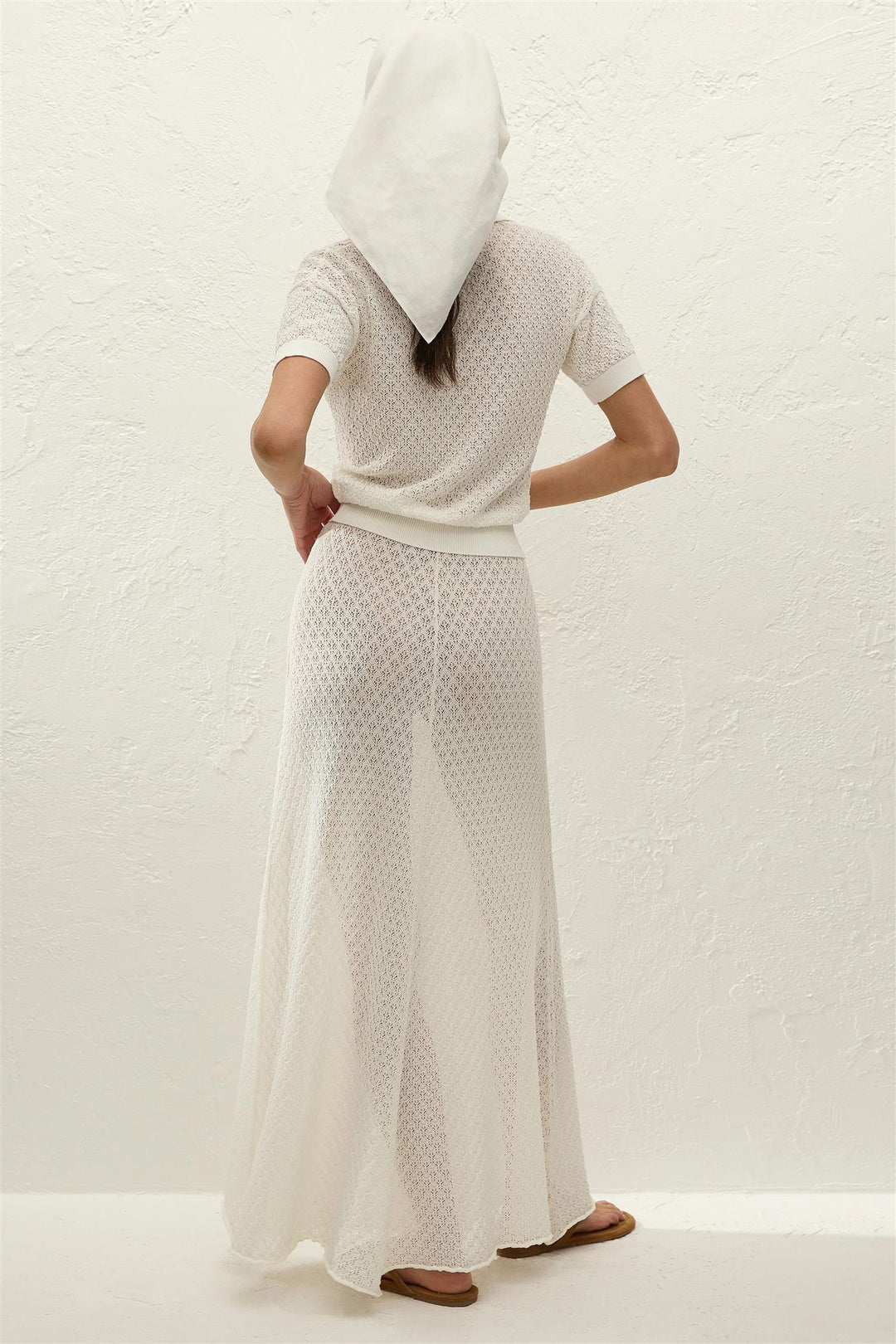 Lenna Skirt Pointelle Lace Vintage White